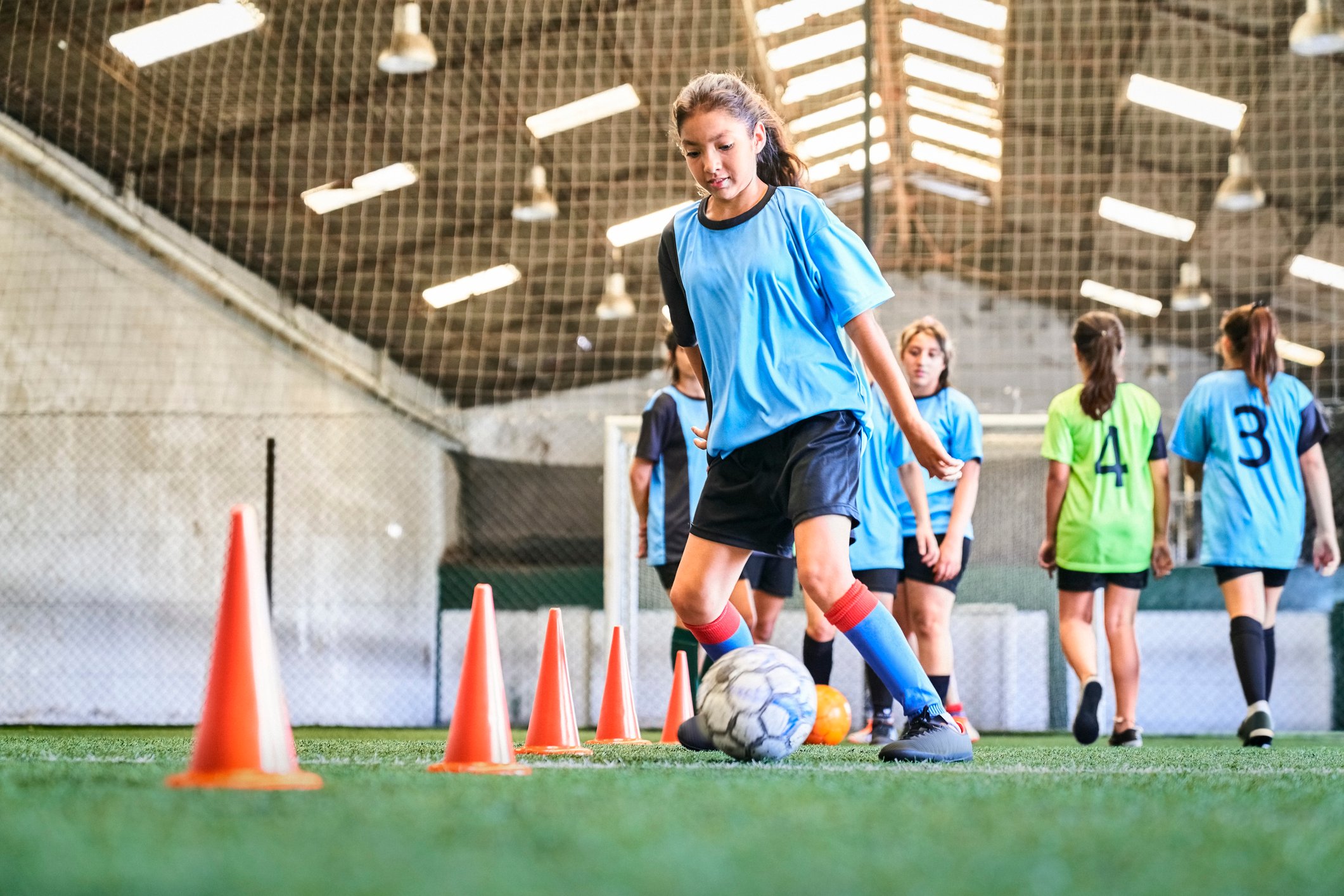 indoor field - girls - soccer training